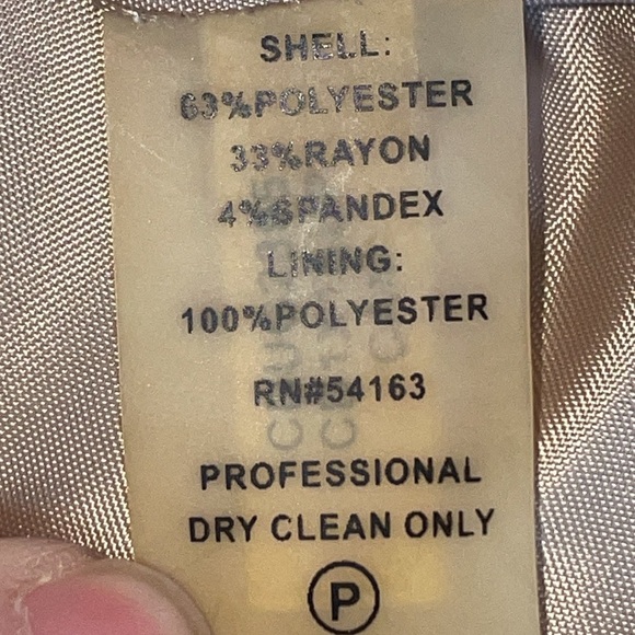 Anthropologie Calvin Klein Tan Ruffle Front Sleeveless Midi Dress.   Size 10. - Picture 13 of 13